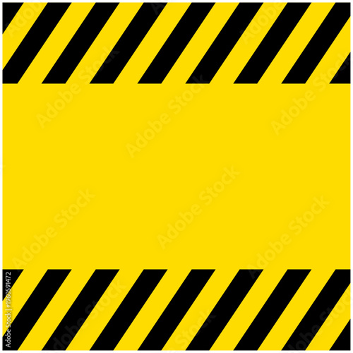 警告・危険を知らせる太いラインの正方形フレーム 背景素材