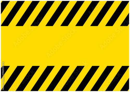 黄色と黒の太い斜線フレーム 長方形 危険・注意を促す背景素材