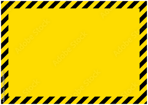 黄色いハザードテープ風の全囲み長方形フレーム 背景素材