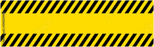太い警戒色ラインの横長フレーム 強い警告・立ち入り禁止イメージ