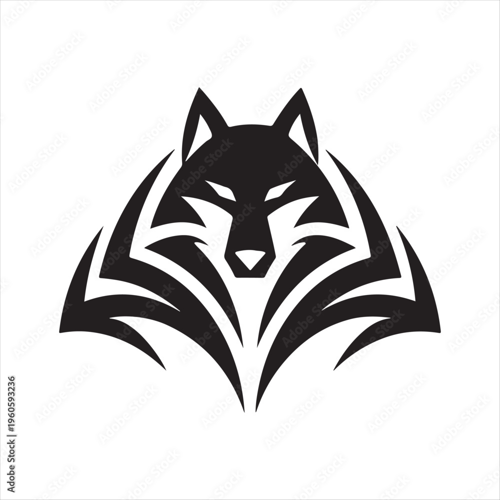 Obraz premium majestic wolf vector silhouette clip art logo design illustration