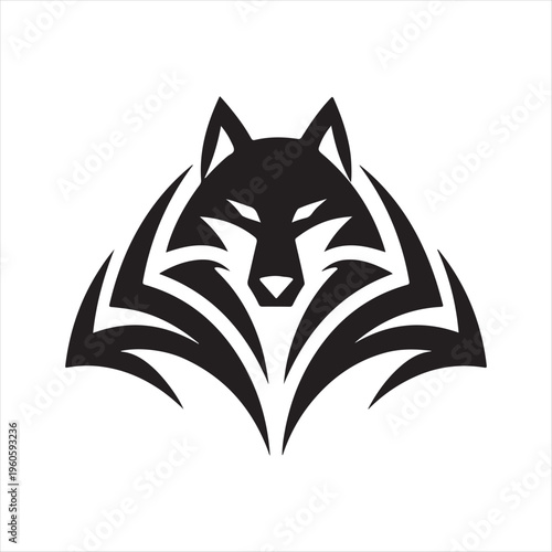 majestic wolf vector silhouette clip art logo design illustration