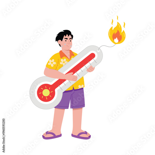 Feeling Extreme Heat Vector Concept illustrations EPS File 
