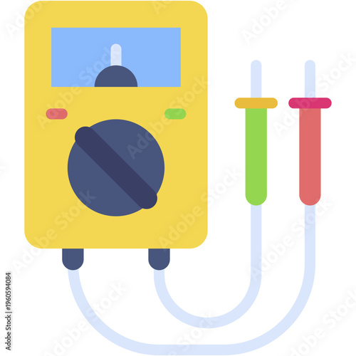 Multimeter Electrical Measuring Tool Vector Icon for Electronics and Repair