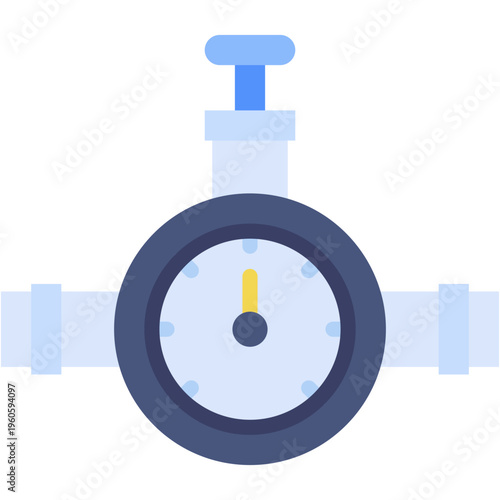 Pipe Pressure Gauge Meter Vector Icon for Plumbing System