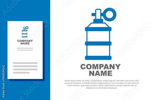 Blue Hand smoke grenade icon isolated on white background. Bomb explosion. Logo design template element. Vector