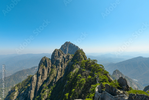 The majestic and precipitous mountain scenery of Huangshan, China