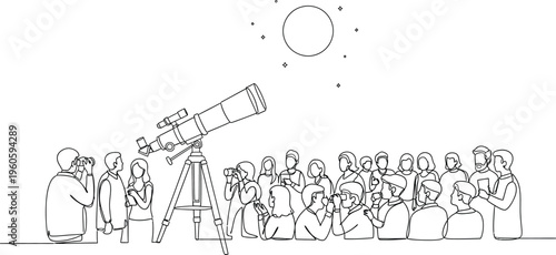 people looking at telescope under starry night sky