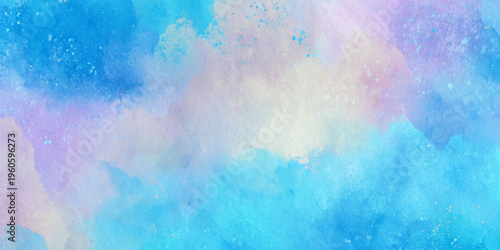 Vibrant abstract watercolor background with blue, Purple, And white hues for creative design projects and artistic applications