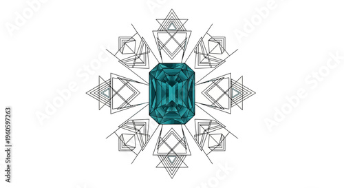 Emerald Gemstone Geometric Mandala Sacred Geometry Mystical Symbol