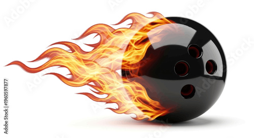 Fiery Bowling Ball in Motion