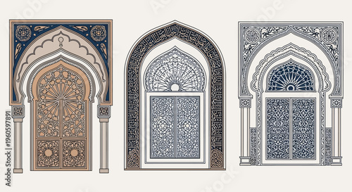 Ornate Islamic Doors and Arches: Traditional Architectural Facades