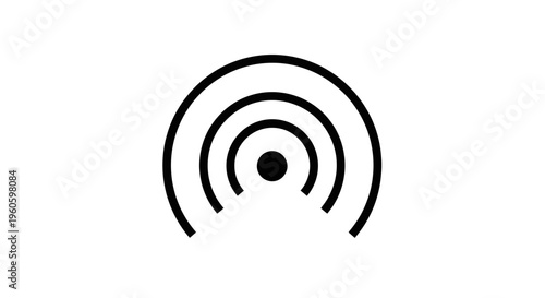 Radio Wave Signal Icon, Broadcast, Communication, Network, Technology, Sound Waves