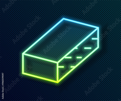 Glowing neon line Nail file icon isolated on black background. Manicure tool. Vector