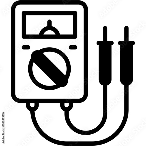 Multimeter Electrical Measuring Tool Vector Icon for Electronics and Repair