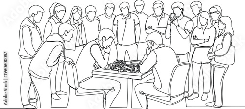 people watching chess game strategy