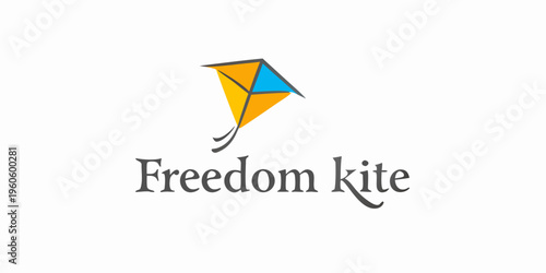 A colorful kite design with the word freedom underneath it