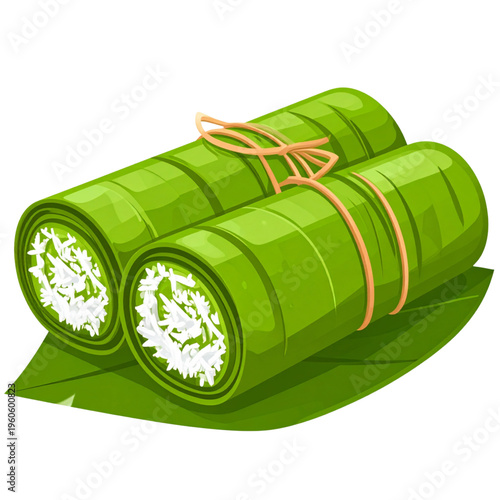 Dadar Gulung—soft green pandan crepes filled with sweet grated coconut, neatly rolled and tied, a fragrant traditional Indonesian dessert