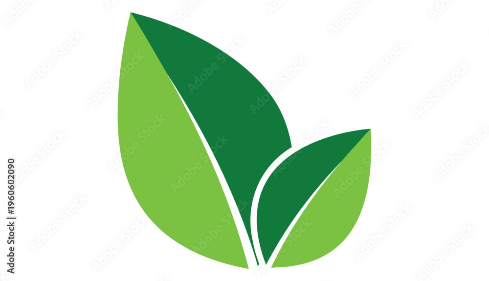 Fototapeta premium Two leaves icon. Leaf symbol. Nature organic isolated illustration