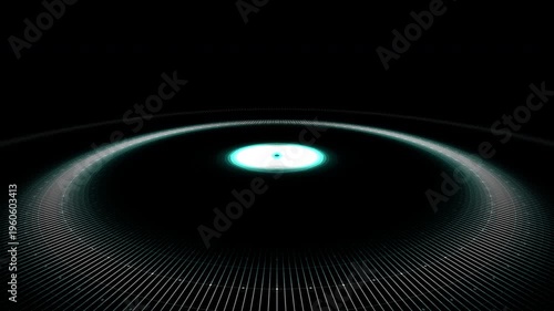 Micro-scale quartz oscillator emits a white synchronization wave across a cyan geometric grid. Visualizes a flawless system heartbeat and master clock cycle. Ideal for semiconductor brand content.