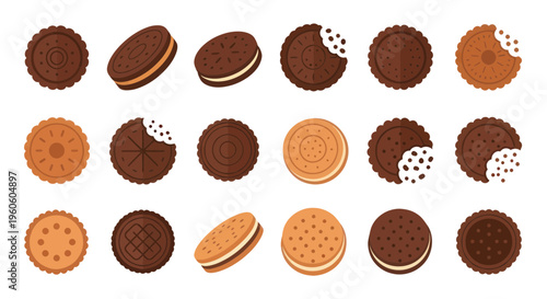 Assorted Chocolate Sandwich Cookies Set - Cream Filled Biscuits