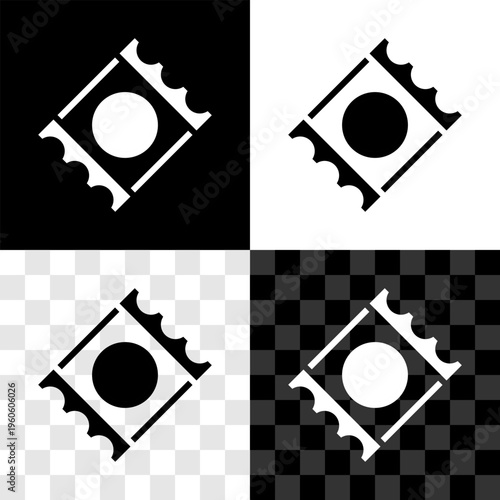 Set Condom in package safe sex icon isolated on black and white, transparent background. Safe love symbol. Contraceptive method for male. Vector