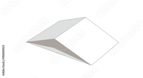 Abstract geometric shape, clean white minimalist 3d render, isolated on white background