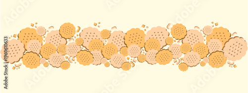 biscuit seamless pattern vector illustration. biscuit seamless pattern background design.