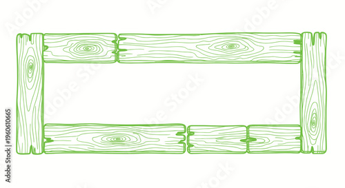 Green Wood Grain Rectangle Frame Border Design