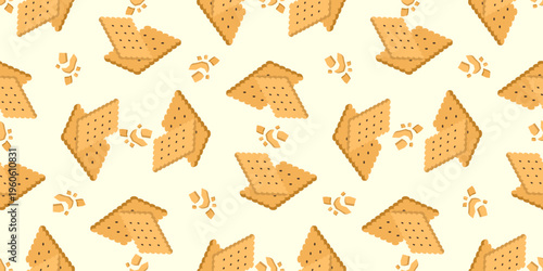 biscuit seamless pattern vector illustration. biscuit seamless pattern background design.