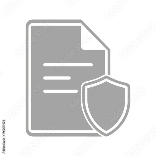Secure document protection icon with shield symbol representing safety and confidentiality