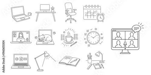 Work From Home Icon Set