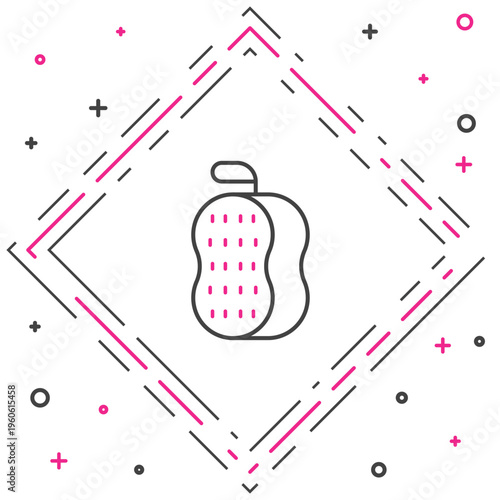 Line Washcloth icon isolated on white background. Bath house sauna washcloth sign. Item for pleasure and relaxing. Colorful outline concept. Vector