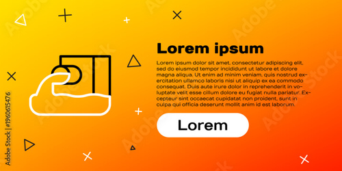 Line Wastewater icon isolated on yellow background. Sewer pipe. From the pipe flowing liquid into the river. Colorful outline concept. Vector