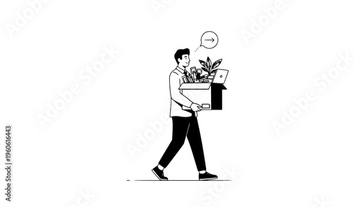 Businessman changing job career transition new opportunity vector illustration