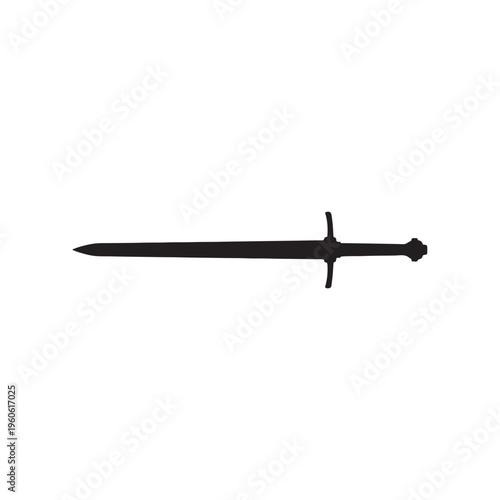 Black Sword silhouette vector illustration on white background