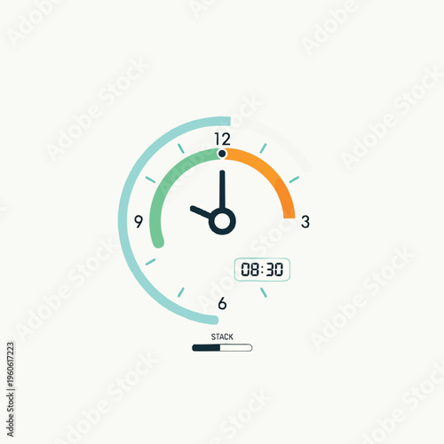 Minimalist clock display with 830 time and progress bar