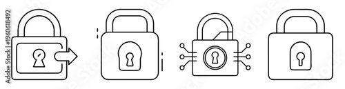 A diverse collection of lock illustrations, representing security and digital encryption concepts