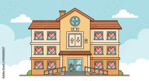 School Building Education Learning Institution Academic Illustration