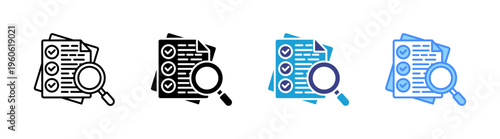 Audit icon set multiple style collection