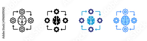 Systematic icon set multiple style collection