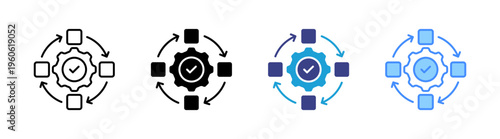 Methodology icon set multiple style collection