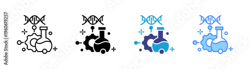 Bioengineering icon set multiple style collection