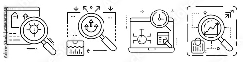 Illustration depicting various methods of business analysis, auditing and evaluation tools