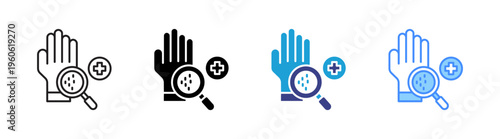 Dermatology icon set multiple style collection