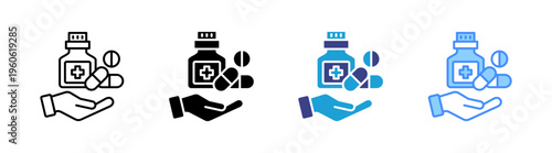 Medicine icon set multiple style collection