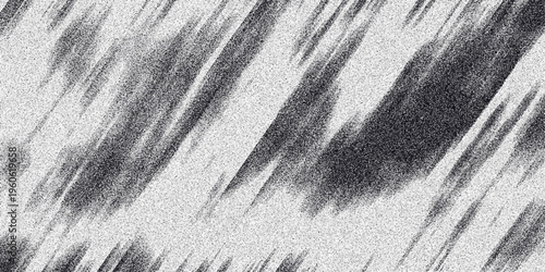 Abstract monochrome background with bold diagonal dark brush strokes and a prominent grainy texture, conveying a sense of energy and artistic motion for graphic design