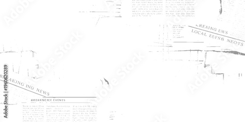 Newspaper clipping with breaking news headlines and text