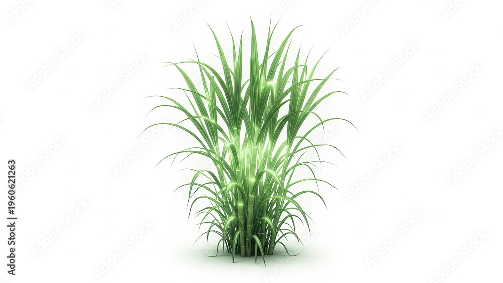 Fototapeta premium Tall Slender Leafy Plant in Isolated Studio Setting 자연스러운 모조 식물.jpg