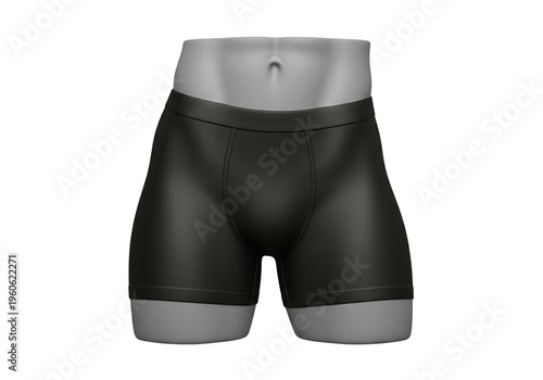 Sleek Mens Black Boxer Briefs on a Mannequin